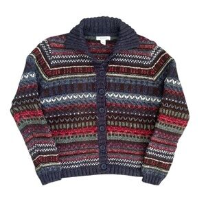 Vintage Patterned Grandmacore Button-Up Cardigan Sweater